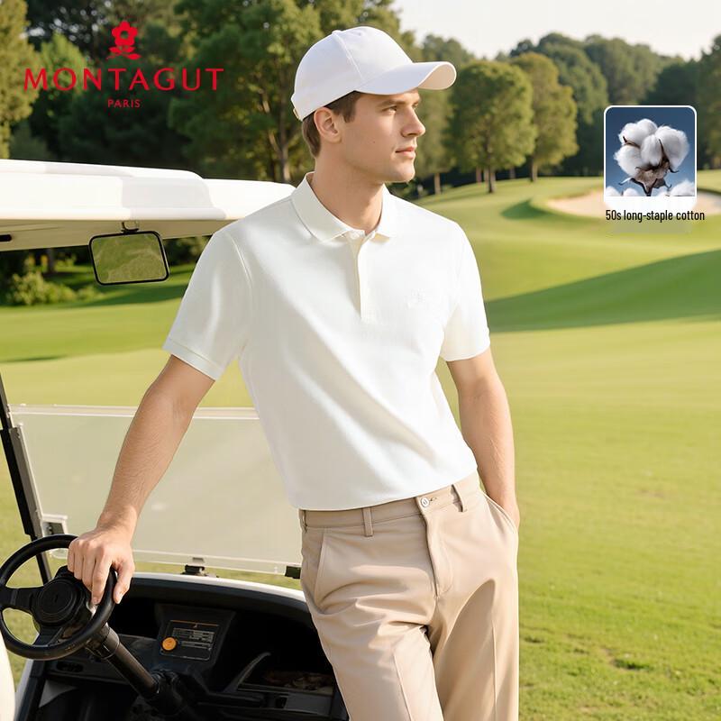 MONTAGUT Men's Business Casual Cotton Polo Shirt