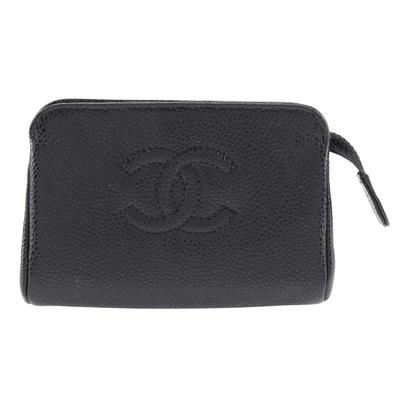 Chanel COCO Mark Pouch A13500 sort Kaviarlæder Kvinder Brugt