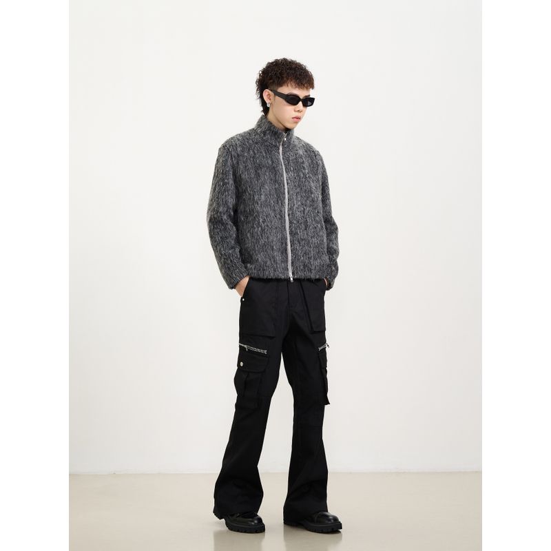 Kisko Niche Design Workwear Micro-Flared Casual Pants American-Style Patchwork Multi-Pocket Floor-Length Pants for Men and Women