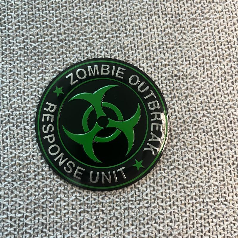1pc Metal Badge Biohazard Aluminum Car Emblem Durable Vehicle Modification Accessory Enhances Aesthetics Compatible with Various Car Models Stylish