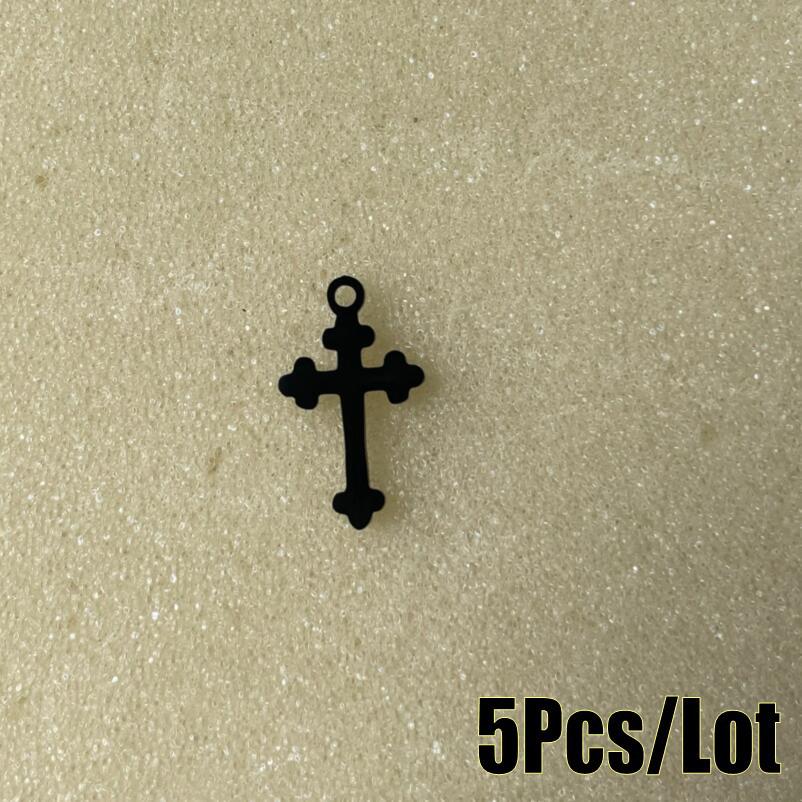 2025 DIY Stainless Steel Cross Pendant Necklace Accessories - 5-Pack