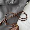 Faux Leather Moon Shape Shoulder Bag for Women Fashionable Crossbody Bag with Knotted Handle Design