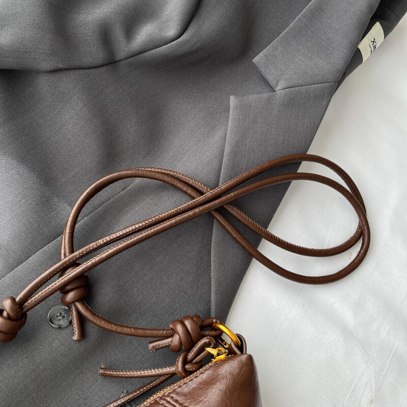 Faux Leather Moon Shape Shoulder Bag for Women Fashionable Crossbody Bag with Knotted Handle Design