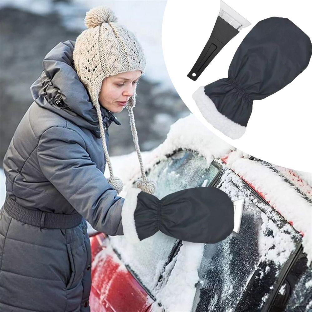 With Glove Snow Scraper Reusable Cleaning Snow Shovel Portable Car Ice Scraper  Auto Window