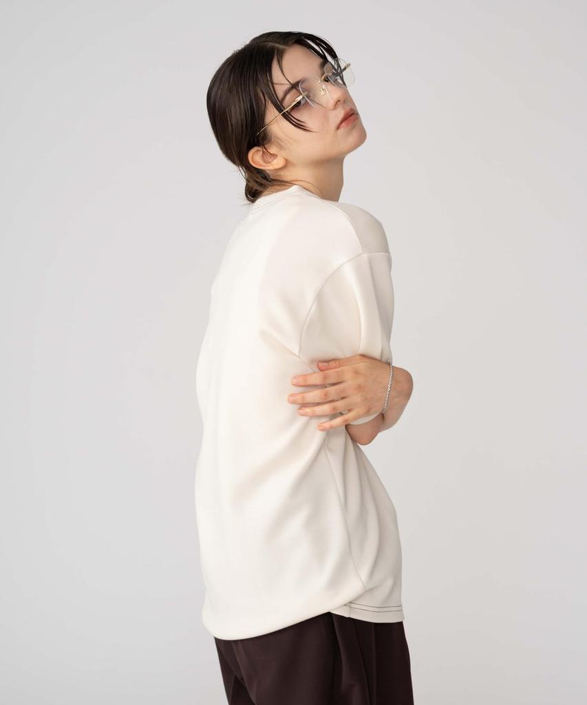 WEGO Short Sleeve Color Short Size Men's T-Shirt, Stitching, Top, Sleeve, Summer/Fall Clothes, Simple, Casual, Gift, L, Off-White
