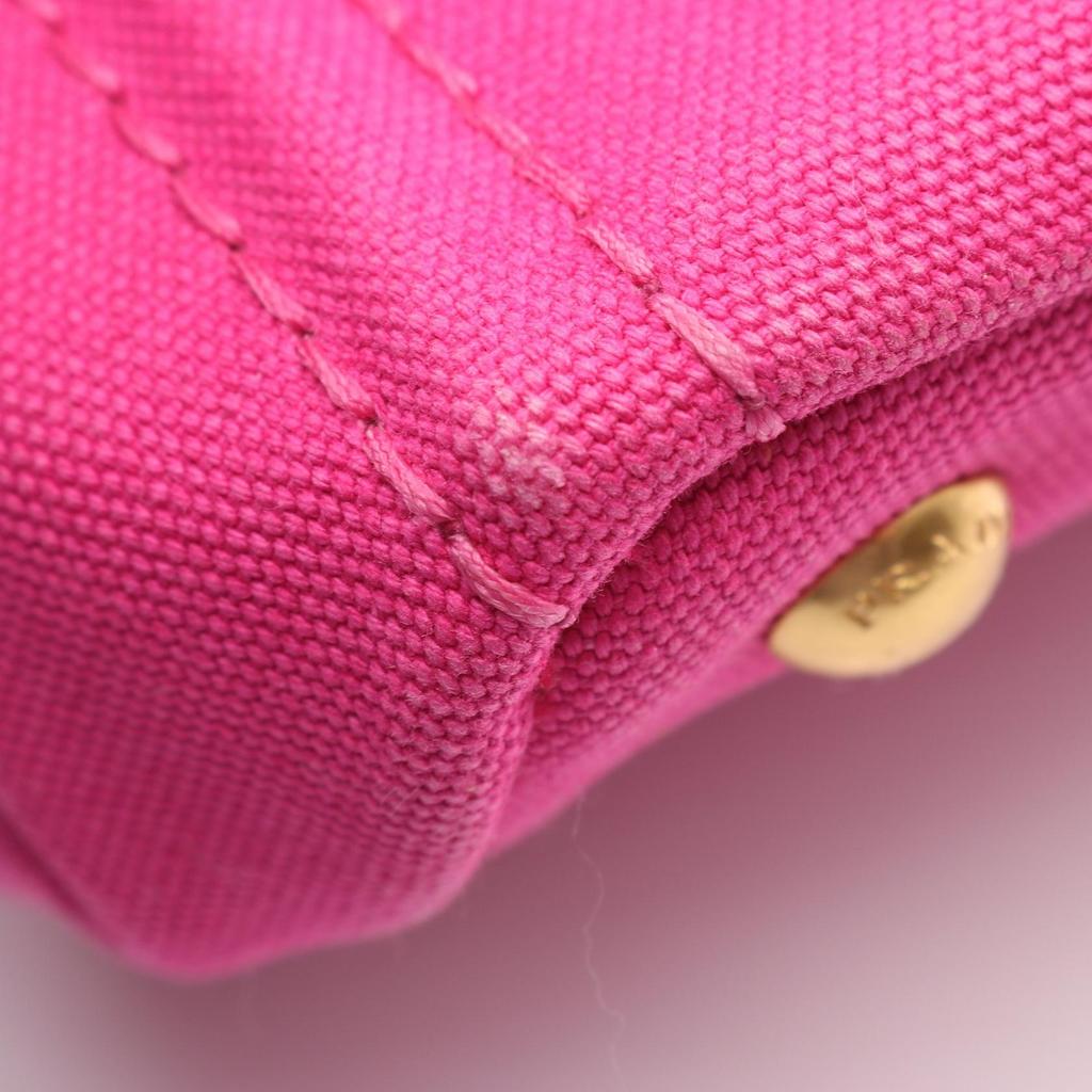 Used PRADA CANAPA Canapa Handbag Canvas Pink Used Women