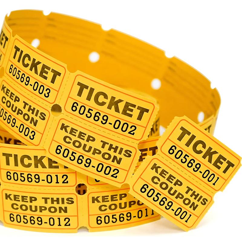 1000 Pezzi Biglietti Lotteria Colorati Strappabili Doppi Rotoli Biglietto d'Ingresso, Per Eventi, Gare, Premi in Classe, Carnevali