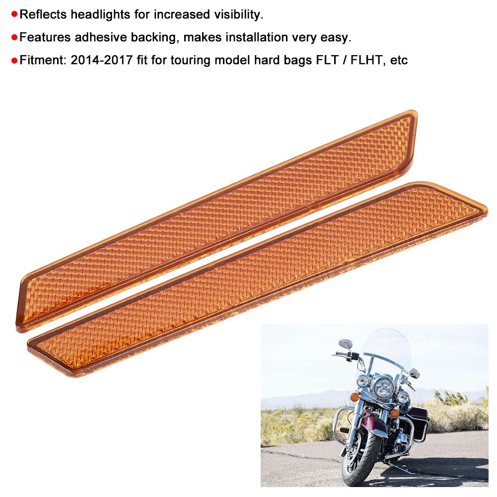 Pair of Saddlebag Reflector   Cover   Warning Large Size Fit for   FLT FLHT 2014-2017