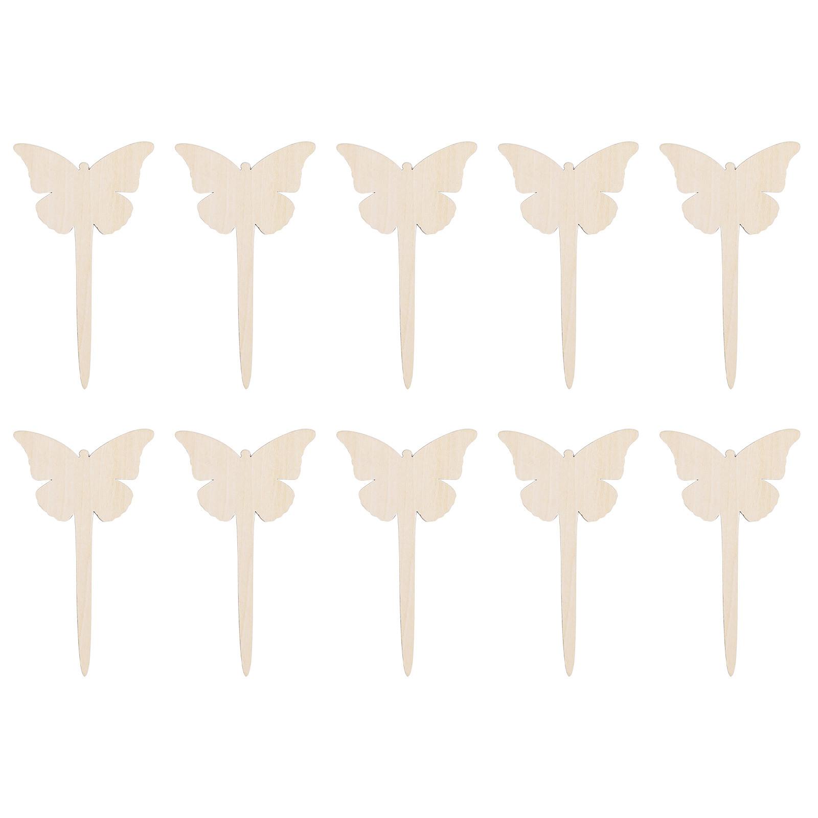 

Wooden Sign Creative Gardening Plant Label Can Write Insert Ground 10PCS білий