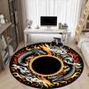 1PC Dragon Flame Circle Office Round Rug, Non Slip, Soft and Durable Office Rug for Interior Decoration, Perfect for Office