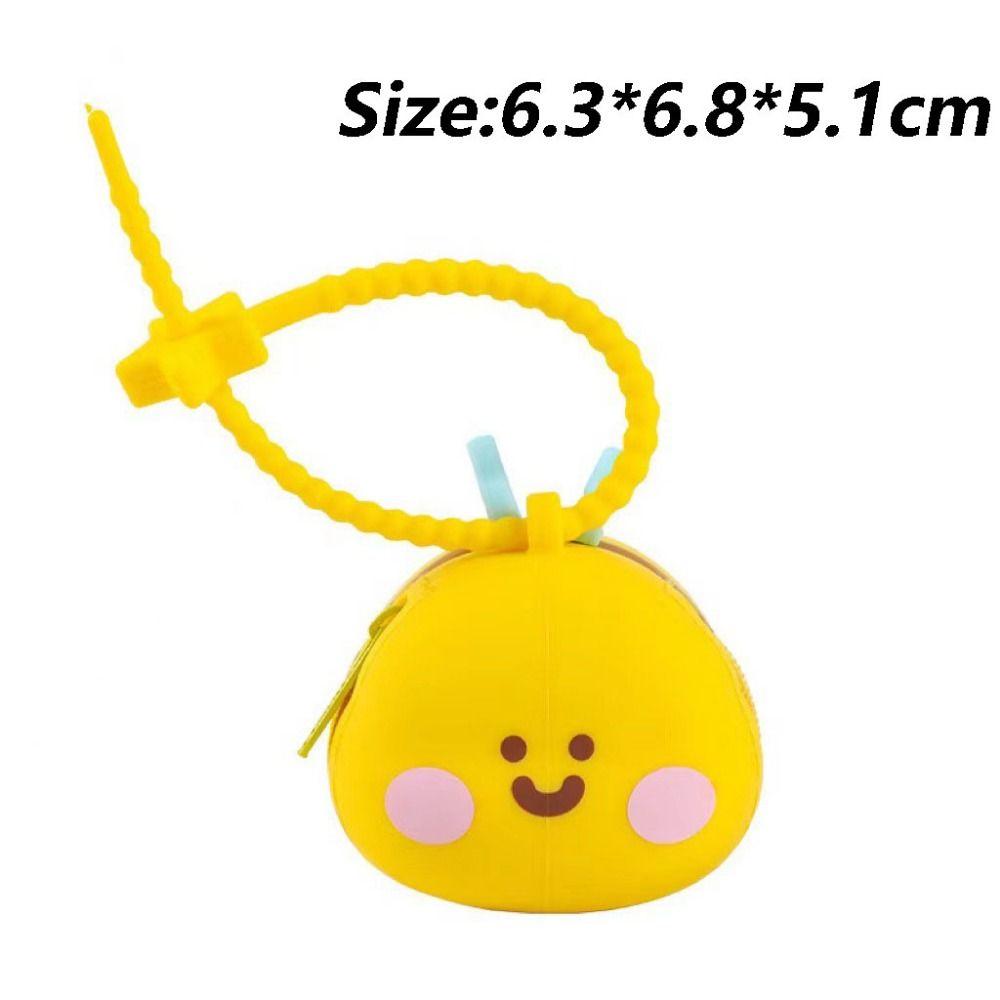 Cute Cartoon Coin Purse Soft 3D Mini Storage Bag Portable Silicone Bee Keychain  Boys Girls