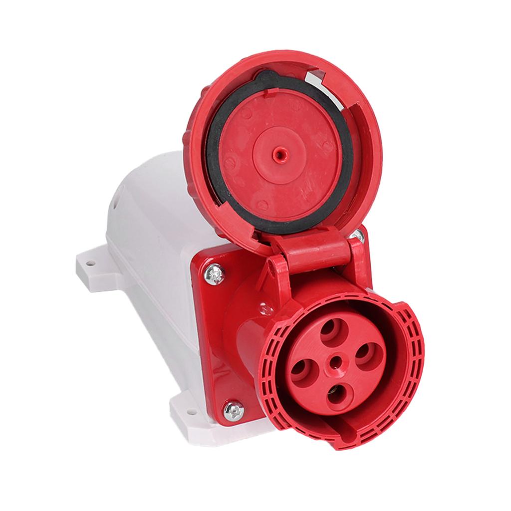 Conjunto de conectores de tomada industrial IP67 à prova d'água 3 fases de energia 4 pinos 63A 3P+E 380415V