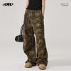 OREETA Men's American Camouflage Cotton Work Pants with Adjustable Leg Buttons.