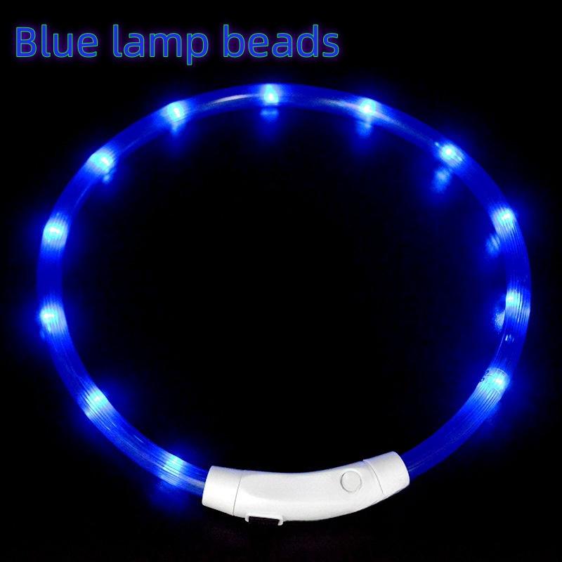 USB Rechargeable LED Dog Collar Luminous Anti-Lost Pet Accessory with Harness Dogs Necklace Collar for Night Safety