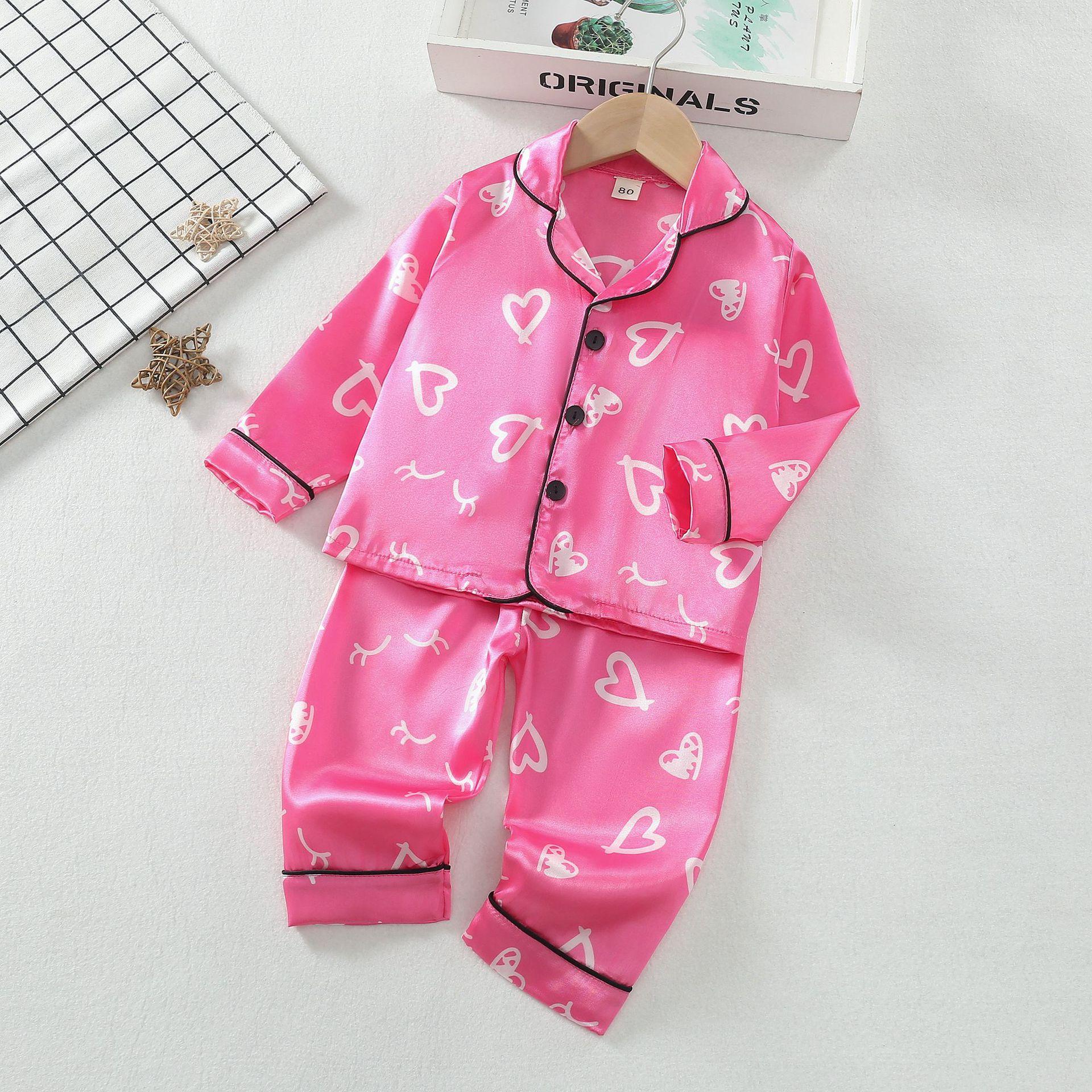 

Осенний комплект одежды для девочек, детская пижама, рубашка с длинными рукавами и штаны, комплект из двух предметов, детская одежда для сна, одежда для малышей, костюм для младенца 110cm