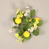 Lemon Flower Wreath Candle Ring Artificial Leaves Spring Greenery Garland Pillar Candle Home