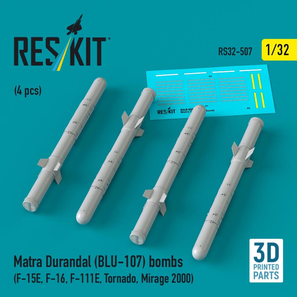 Reskit Matra Durandal Runway Destruction Bomb Plastic Model Parts 1/32 (BLU-107) (4 pieces) RSK32-0507 (Airplane)