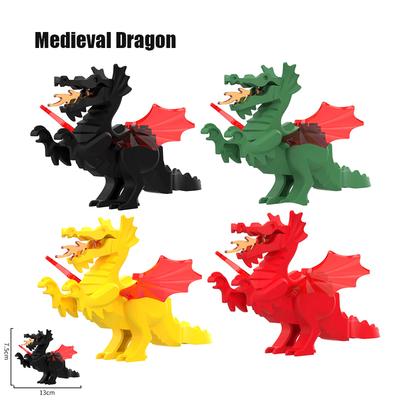 MOC Creative Medieval Dragon Action Figures Model Building Blocks Bricks Collection DIY Fun Brinquedos Toys For Children Gifts