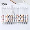 Pumpkin Shaped Ballpoint Pens Halloween Rhinestone Beadable Pen, DIY Sparkly Cat Ghost Plastic Beaded Spooky Stationery Glitter Black Ink Pen