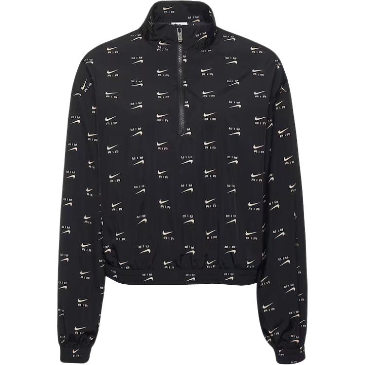 

Nike All Over Print Stand Collar Zipper Loose Long Sleeve Jacket Women Jacket Black DV8066-010 M