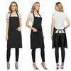 Autuki Simple Apron, Cafe Apron, Work Apron, Plain Apron for Gardening, with Pockets, Wrinkle-Resistant, Adjustable, Unisex, Black, G1