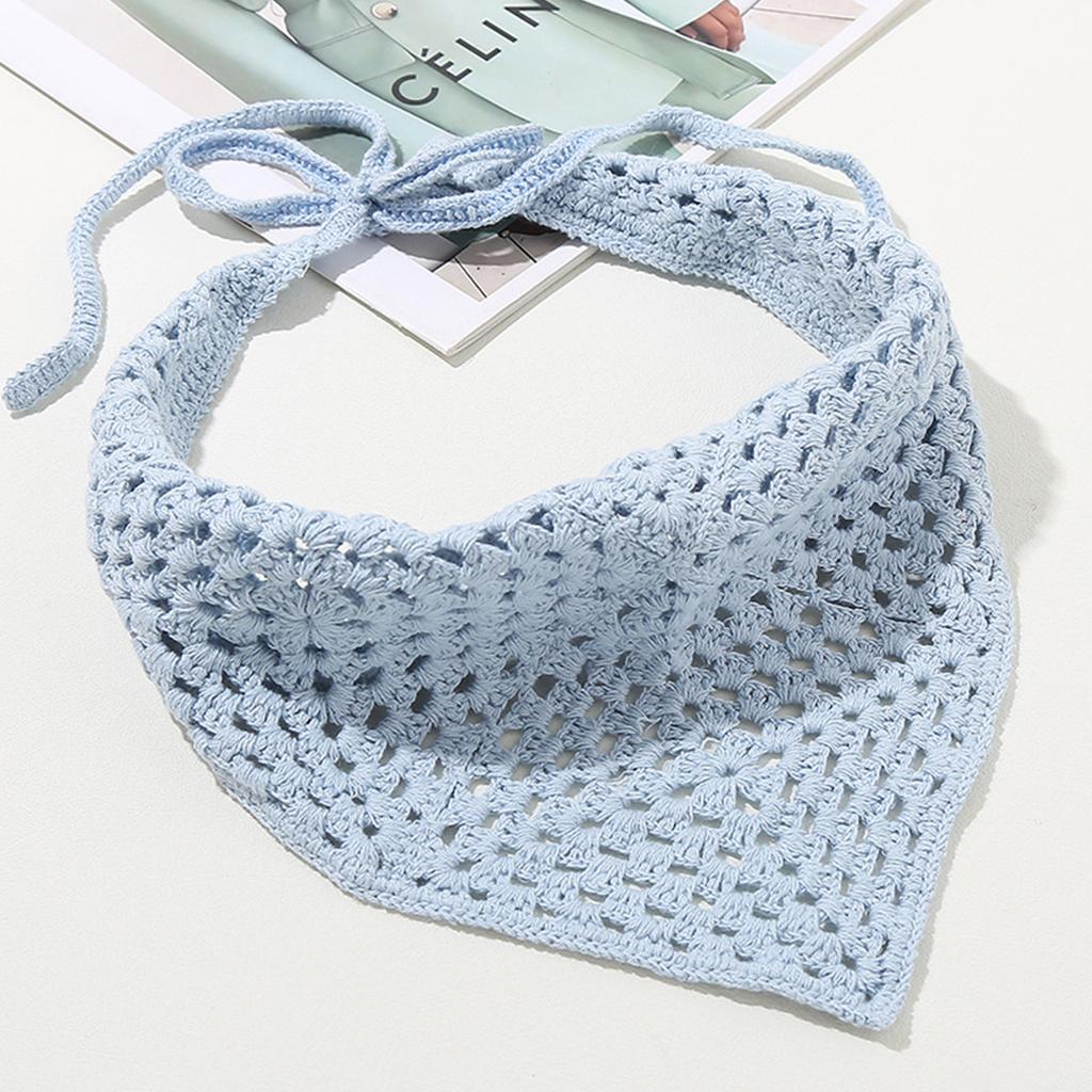 Women Turban Crocheted Headband Solid Color Headwear Knitted Hairband Girls Vacation Photo Prop Lady Turban