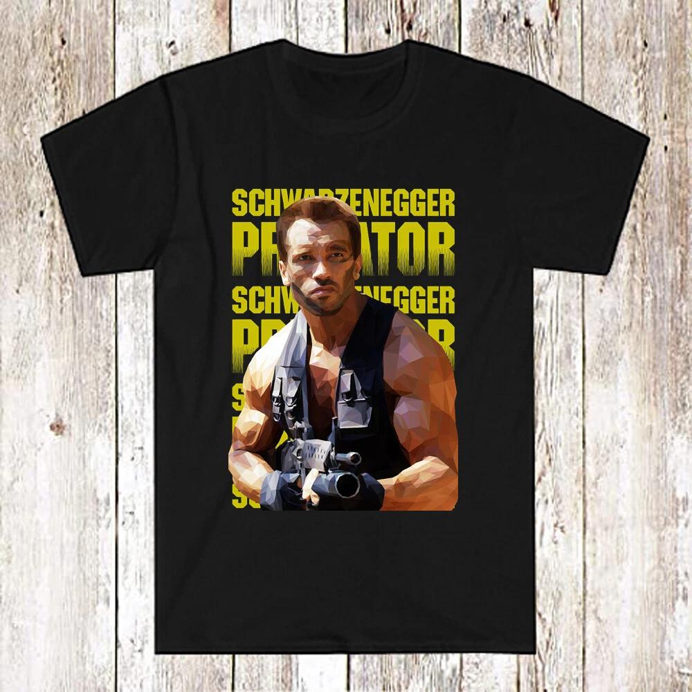 Predator Movie Arnold Schwarzenegger Men s Black Size S-5XL S