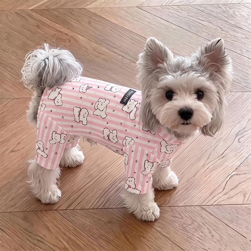 Dog German velvet warm four-legged clothes autumn and winter than bear teddy small dog cat pet bottoming shirt loungewear