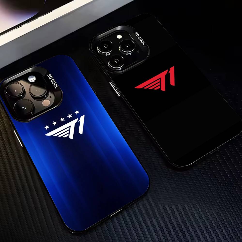 Team T1 F-Faker 2025 LCK Six Star Phone Case For iPhone17 16 15 14 13 12 Pro Max Grey Black Matte Laser Metallic Aurora Funda