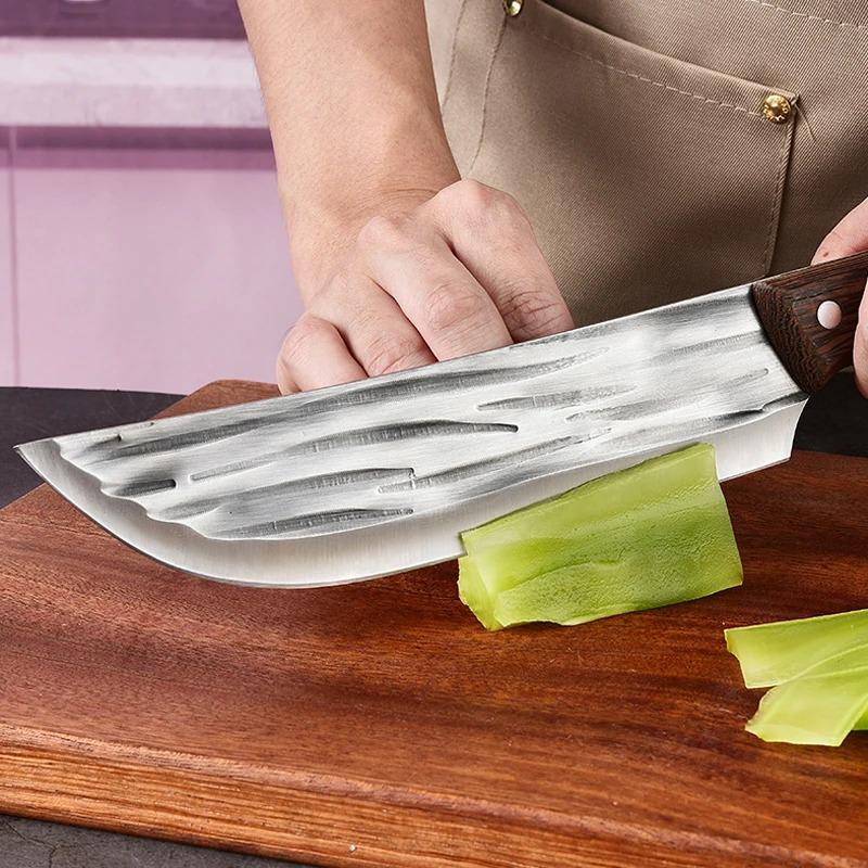 Grillkniv i rustfritt stål Håndsmidd kjøkkenkniv Utbeningskniv Sharp Meat Cleaver Bærbar