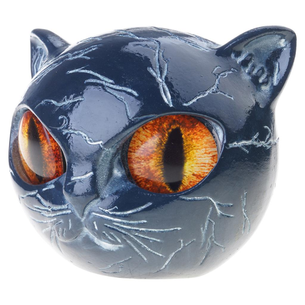 Black Cats Head Statue Figurine Decors Luxurious Animal Sculpture Ornament for Living Room Office Book Shelf Decors