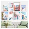 Greek Island Travel Poster Minimalist Wall Art Canvas Painting Summer Greece Prints Mamma Mia College Dorm Decor Santorini