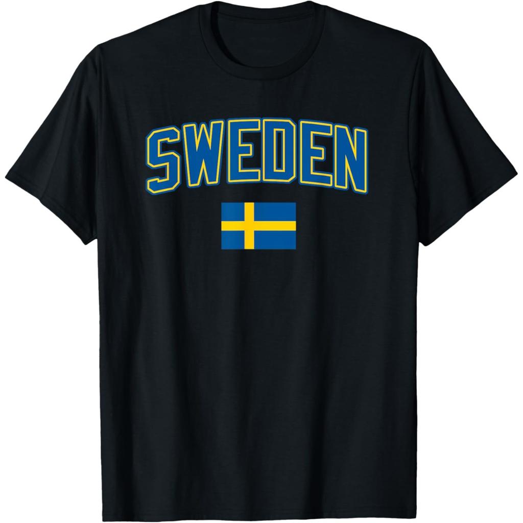Funny Sweden Gift Flag Sverige Vintage Swedish T Shirts Men Cotton Humor Streetwear Tee Shirt Short Sleeve Unisex Loose Clothing