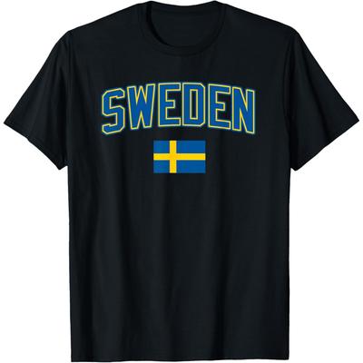 Funny Sweden Gift Flag Sverige Vintage Swedish T Shirts Men Cotton Humor Streetwear Tee Shirt Short Sleeve Unisex Loose Clothing