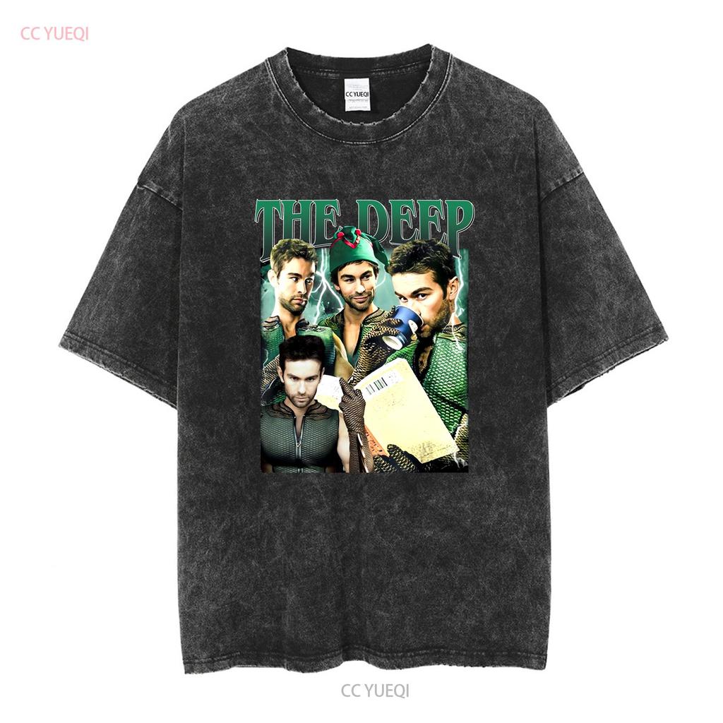 Vintage The Deep Boys T Shirt For Woman And Man Vintage Washed Top For Everyday Wear Casual Fashion Stylish Stretched Slightly