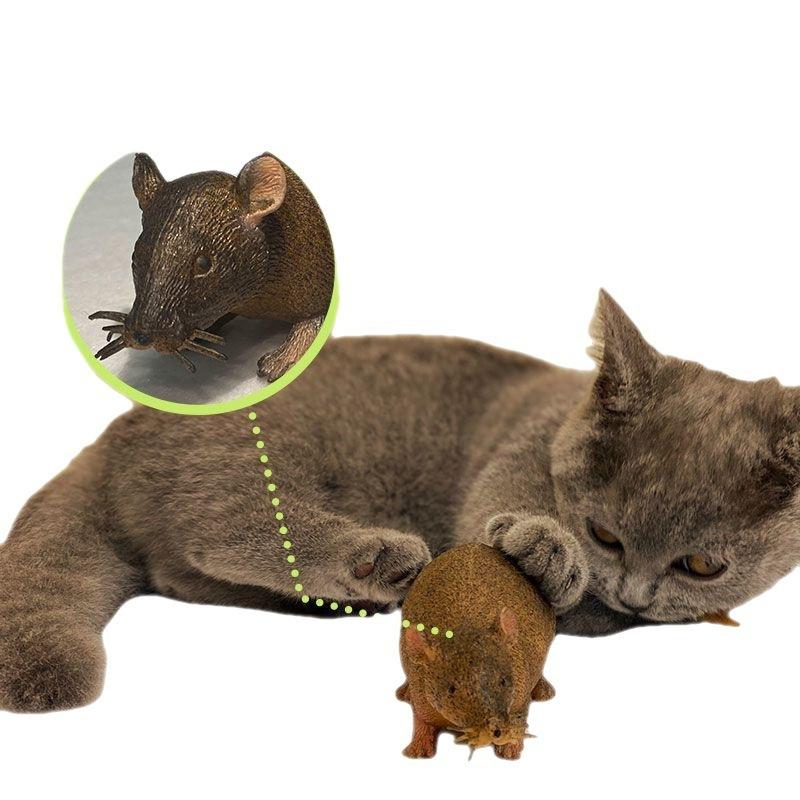 Realistisches Katzen-Maus-Spielzeug Weicher Gummi-Teaser mit Bissfestem Design für Kätzchen Zahndurchbruch Training Spielen Interaktives Haustierspielzeug