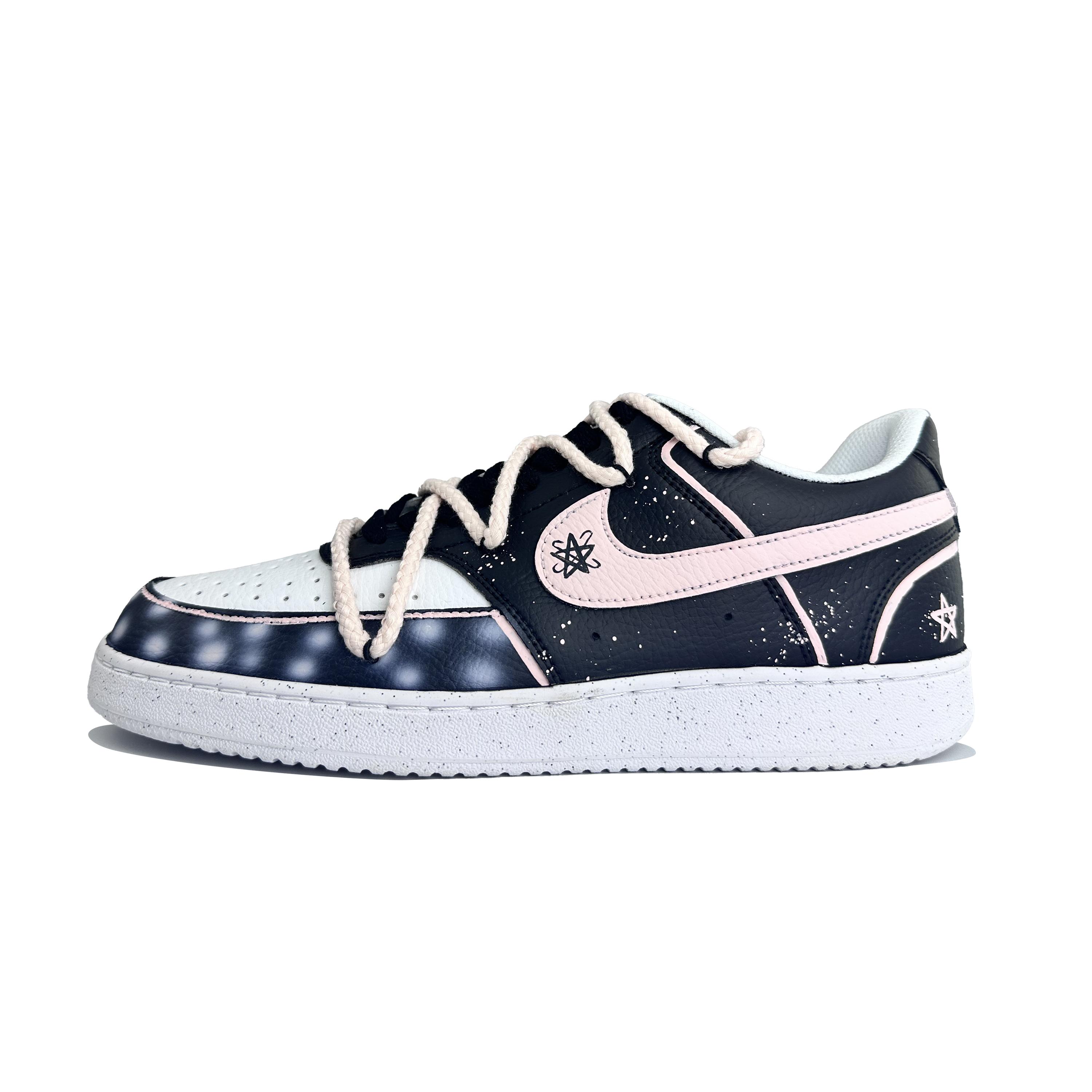 

Nike Court Vision 1 Abrasion Resistant Low top Skateboard Shoes Unisex Black Pink DH2987-101(Team1337-) 40