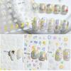 White Wildflower Embossed Relief Nail Art Decoration Sticker 3D Manicure Decals