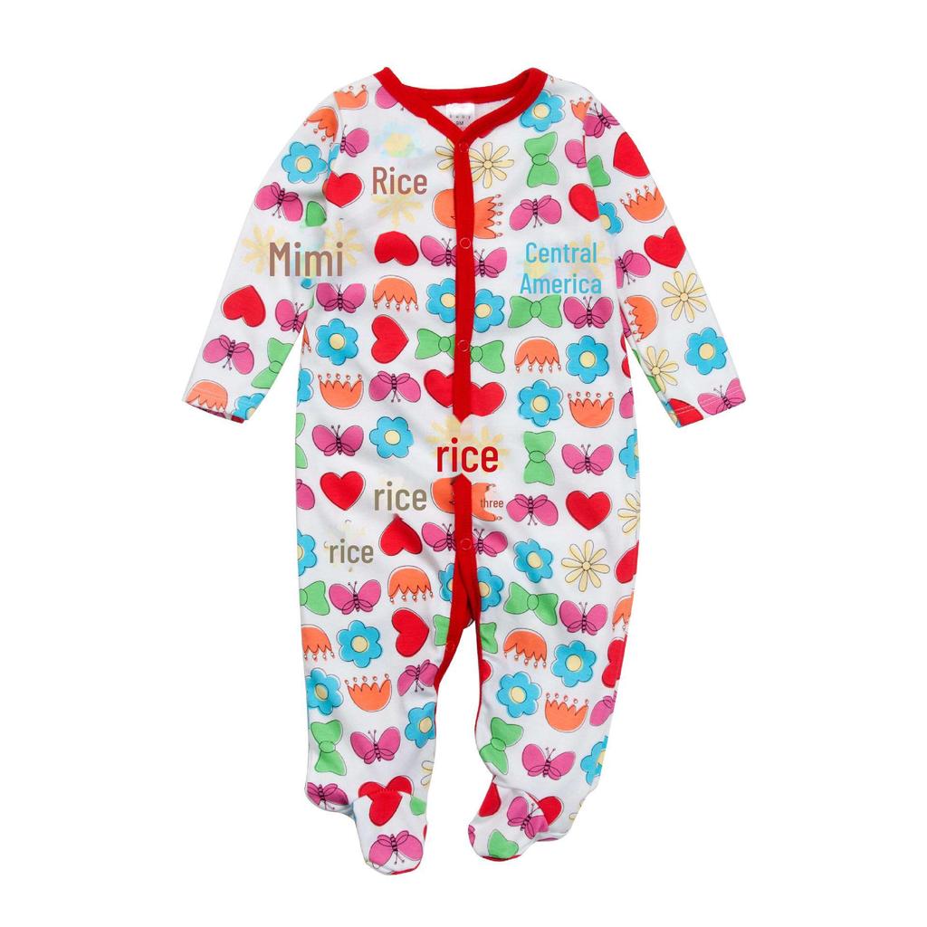Neugeborenen Baby Strampler mit Füßen - Frühling/Sommer Freizeit-Jumpsuit zum Krabbeln