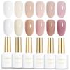 Emigoro Color Gel Nail Polish Set Sheer Gel Nail Polish for Care and Beginners Compatible 6-Color - Self-Nail - 10ml/Bottle - UV/LED