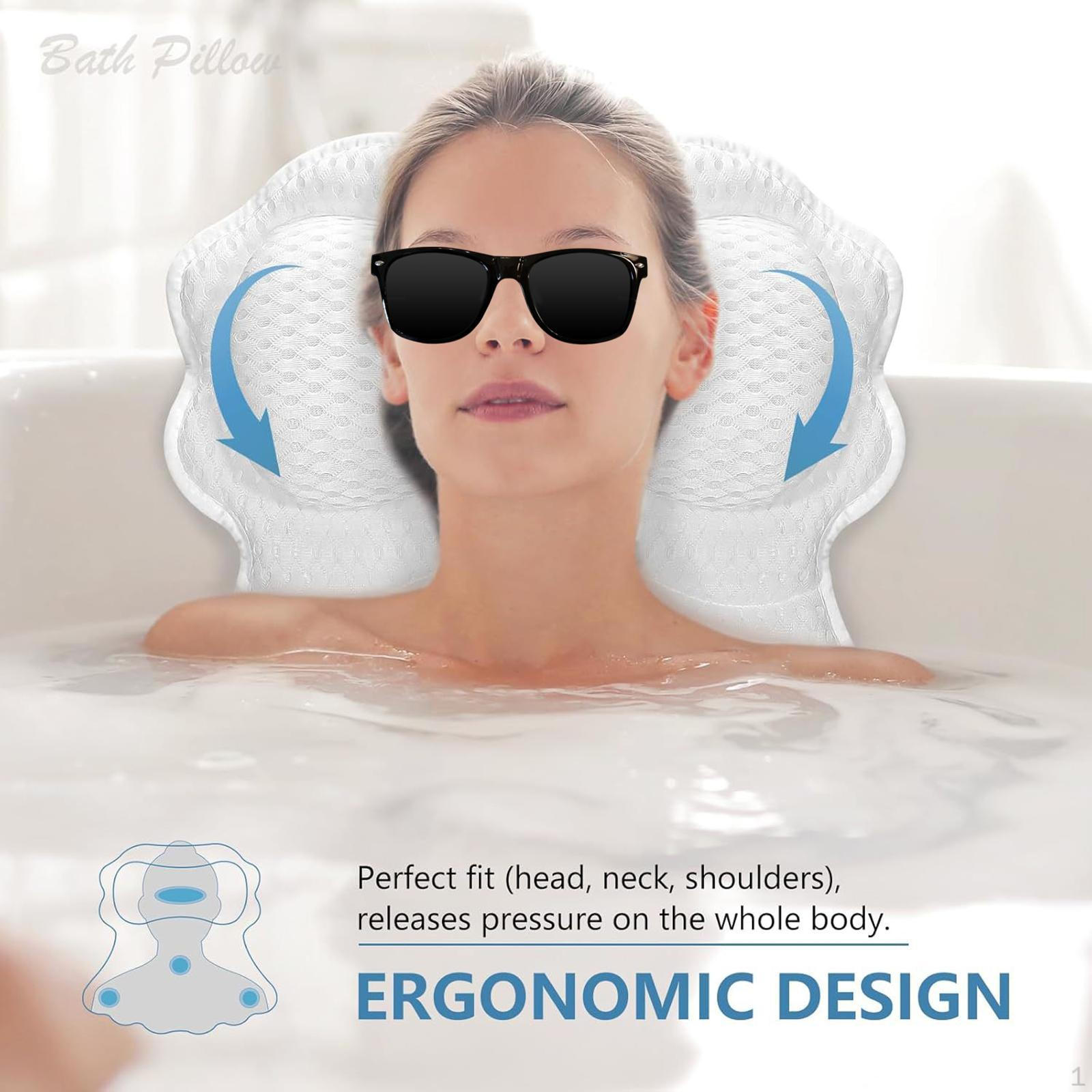 

Подушка для ванны, Подушка Подушка для ванны Подголовник для поддержки головы и шеи Ванна для замачивания