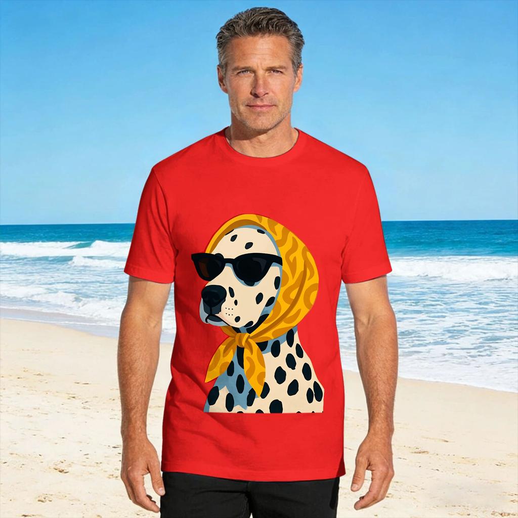Retro Unisexs Dalmatian Print Tshirt Male Classic Tshirts Summer O Neck Harajuku Tees Printed Big Size Clothes