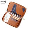 2024 RFID Travel Passport Wallet - Long Zipper, Multifunctional Holder for Documents, Tickets, and More
