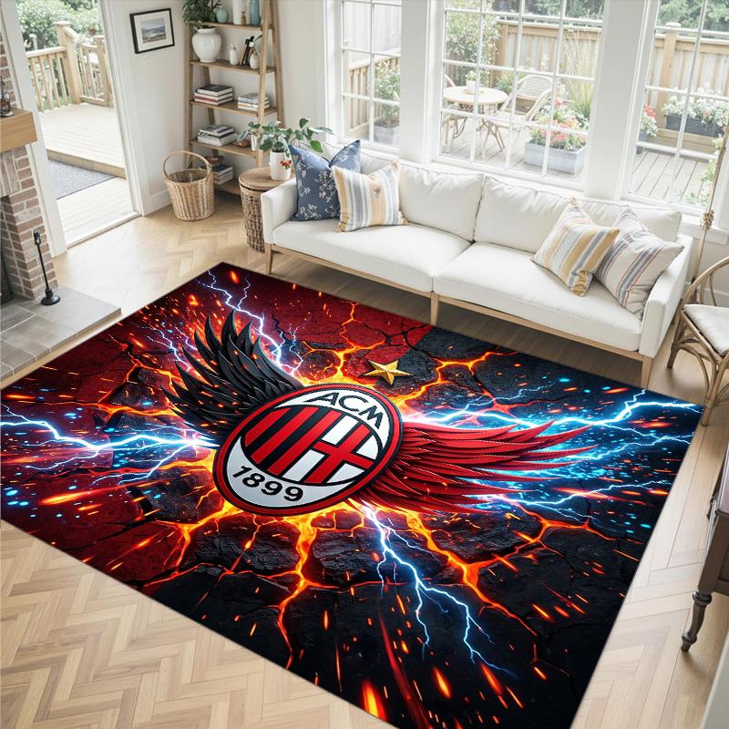 AC Milan Design Crystal Velvet Carpet Cozy Non?Slip Printed Rug For Bedroom Living Room Entrance
