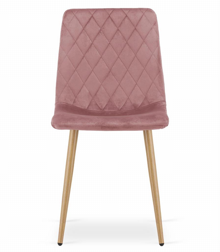 TURIN Chair - Pink Velvet / Wood Color Legs X 1