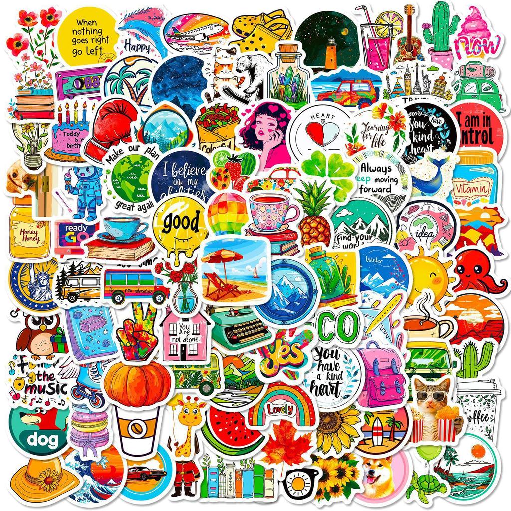 200 Hand-Painted Illustration Stickers European And American Style Series Graffiti Stickers Children'S Stickers