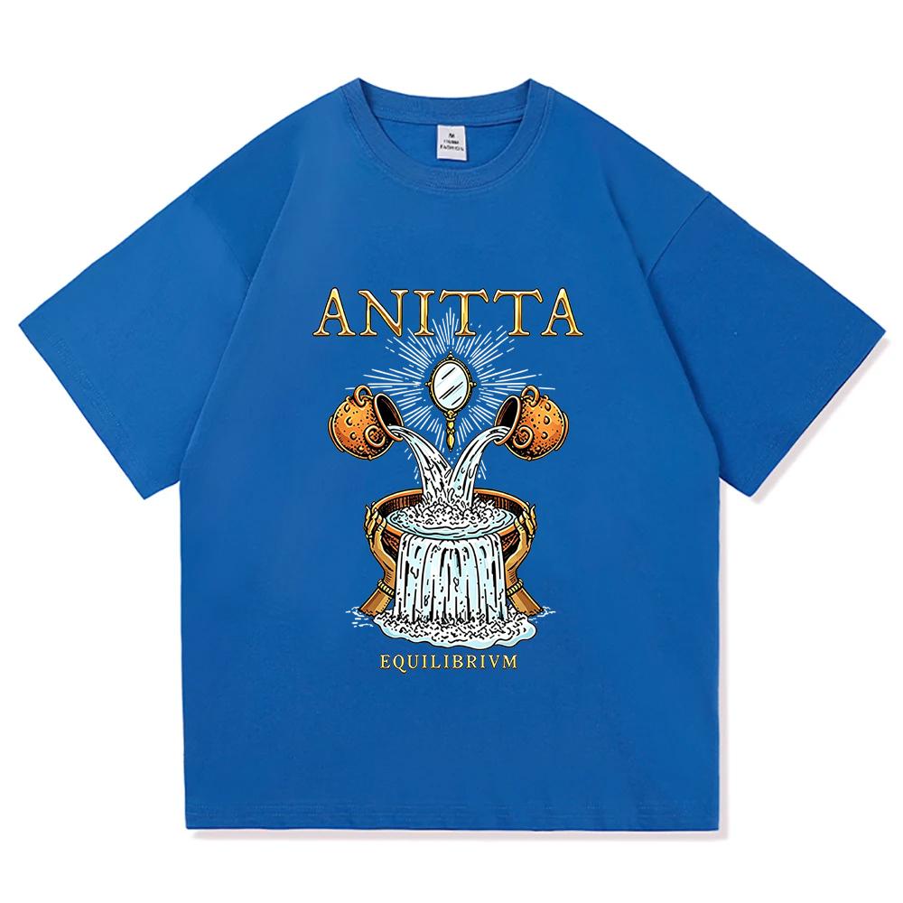 EQUILIBRIVM WATER T-Shirt Sängerin Anitta Mode Herren T-Shirts Kurzarm Baumwolle Sommer Locker T-Shirts Unisex Streetwear Print Shirt
