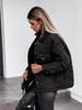 Winter European and American Style Long Sleeve Button Cotton-Padded Women's Jacket