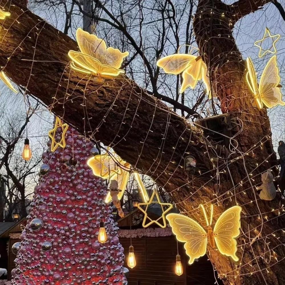 Waterproof LED Butterfly Light 40/60cm LED Simulated Butterfly Decor  Outdoor Garden/Wall Decor