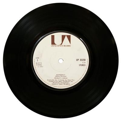 7inch Record FRIDAY'S CHILD - Butterfly UP35259 United Artists  1971 UK Pop Used